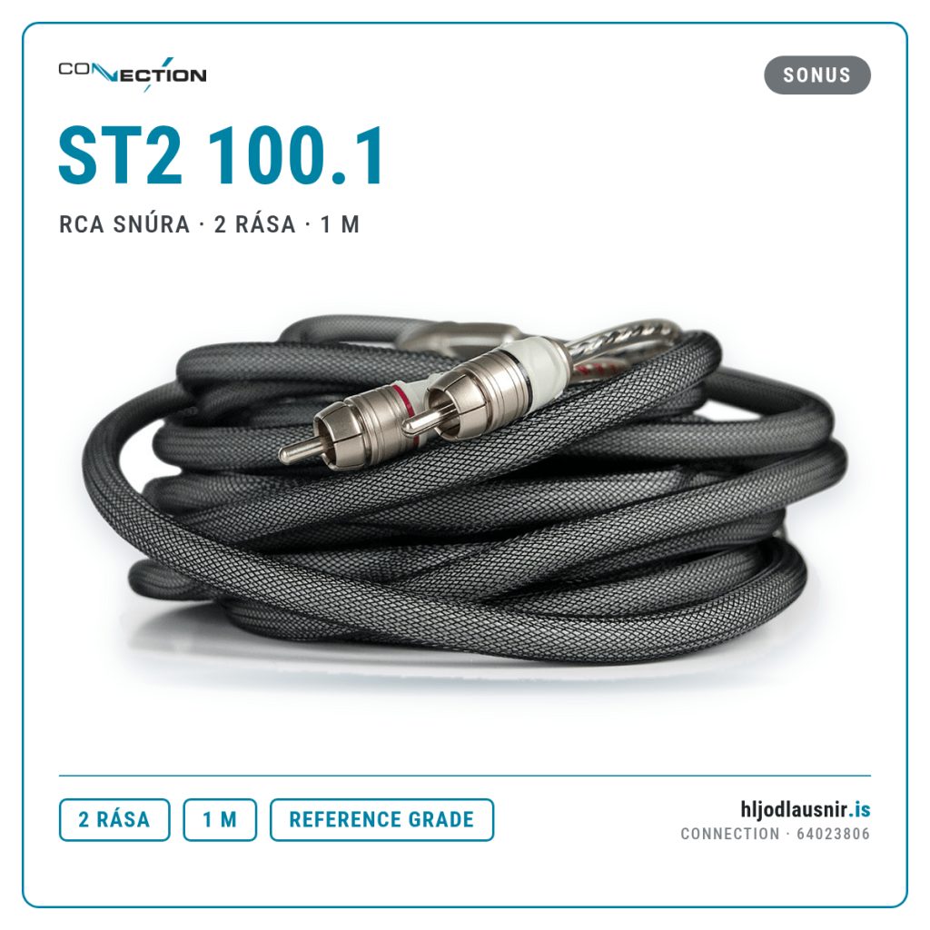 Connection ST2 100.1 – RCA snúra · 2 rása · 1 m
