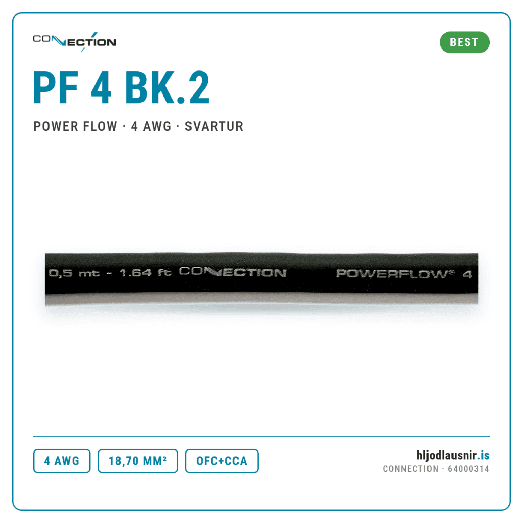 Connection PF 4 BK.2 – Power Flow · 4 AWG · svartur