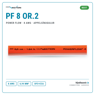Connection PF 8 OR.2 – Power Flow · 8 AWG · appelsínugulur
