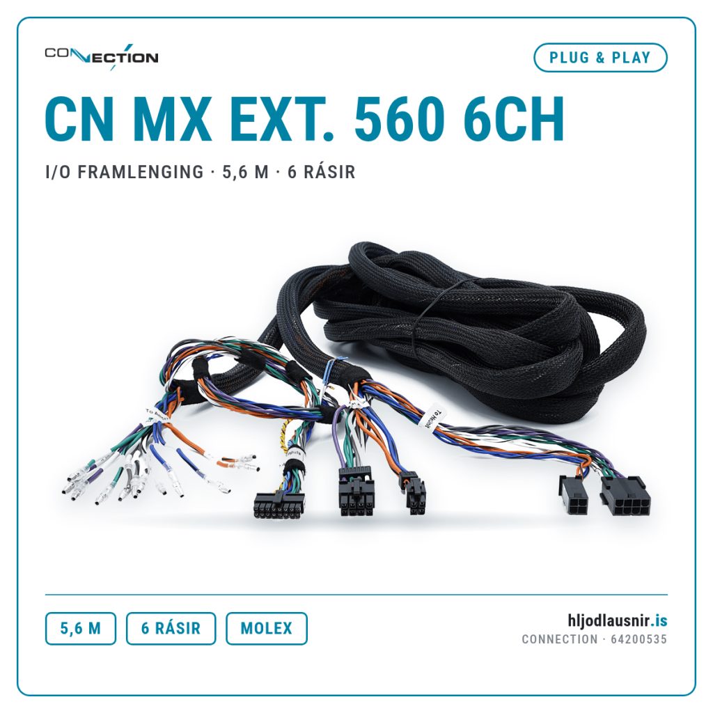 Connection CN MX EXT. 560 6CH – I/O framlenging · 5,6 m · 6 rásir