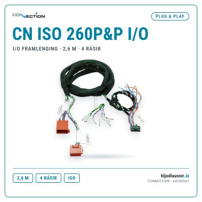 Connection CN ISO 260P&P I/O – I/O framlenging · 2,6 m · 4 rásir
